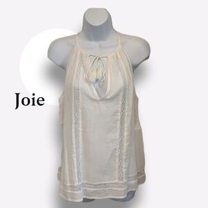 𝅺JOIE Lace Accent Keyhole Front Halter Tank